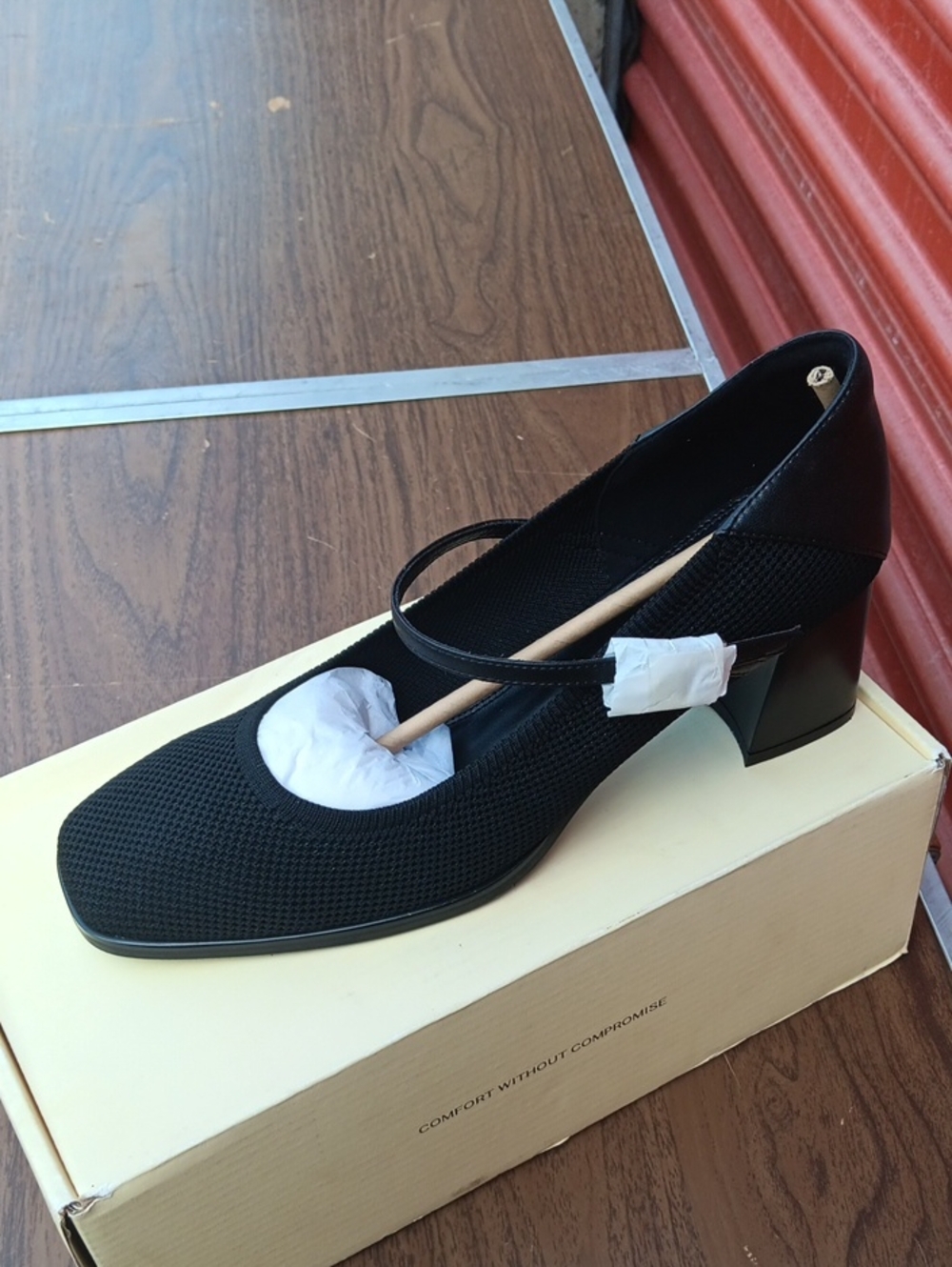 Classic Black Mary Jane Block Heel Pumps